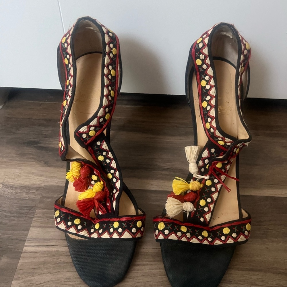 Christian Louboutin Red and Yellow Heels